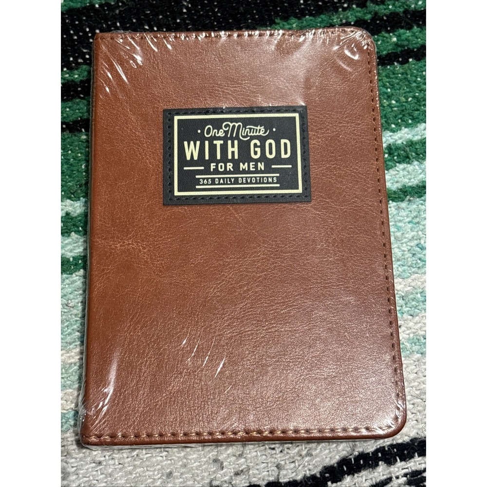 One Minute with God for Men 365 Devotions Book - Faux Leather - NEW SEALED